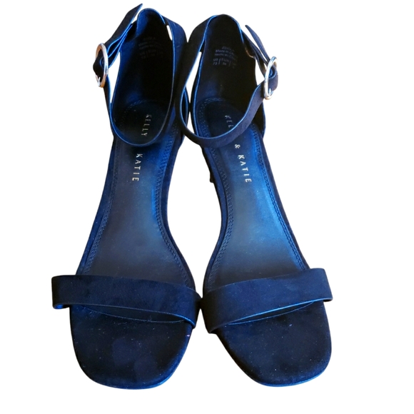 Kelly & Katie Zoola Black Suede Kitten Heel Sandals Size 7.5 - Picture 3 of 5